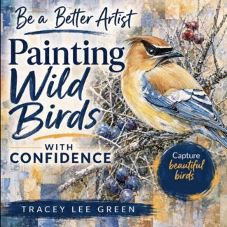 A mixed media Cedar Waxwing painting describing a tutorial for painting wild birds by Acclaimed Métis Nature Artist Tracey Lee Green.